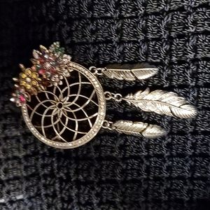 Rhinestone Dreamcatcher Dream Catcher Brooch Pin